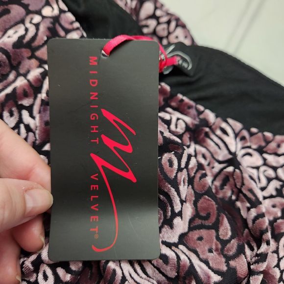 NWT Midnight Velvet Women's 20 Black Floral Capelet Overlay Split Sleeve Dress - Picture 6 of 14